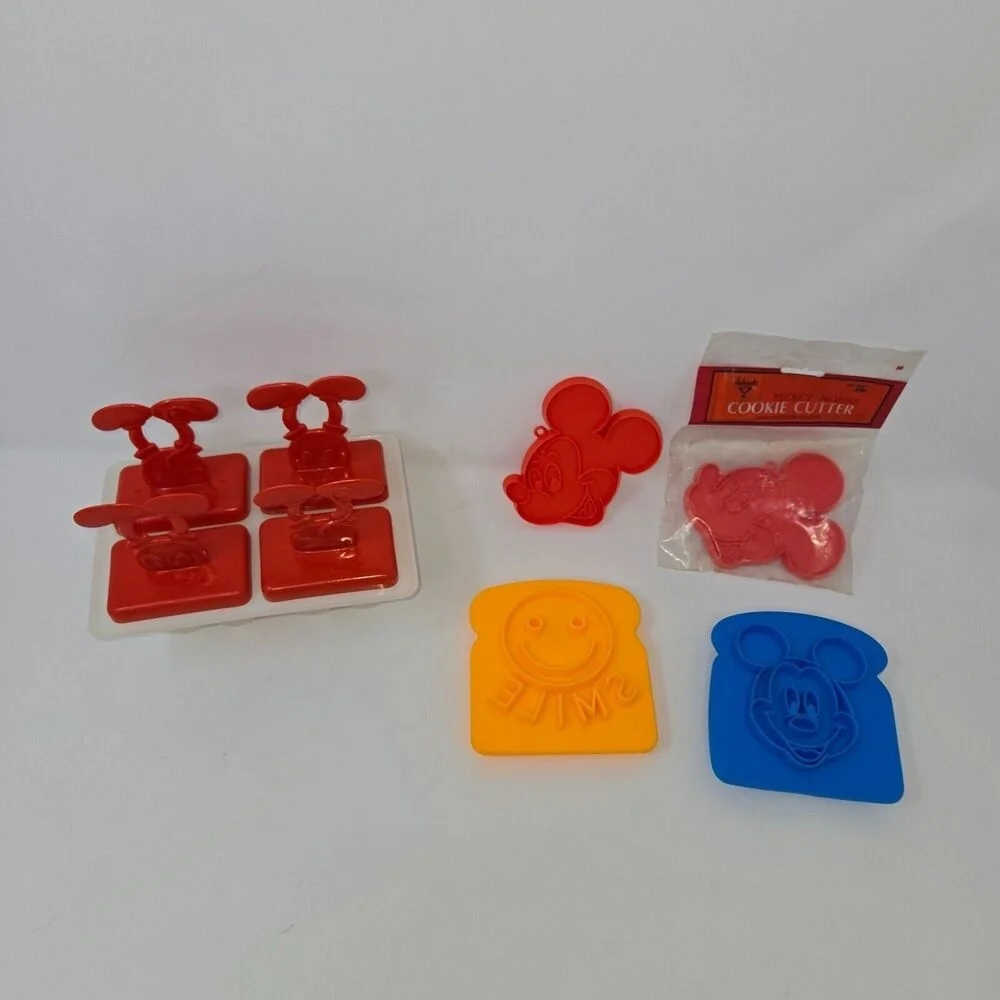 Mickey Mouse Vintage Popsicle Mold Cookie Cutter Sandwich Press Lot of 5 Disney